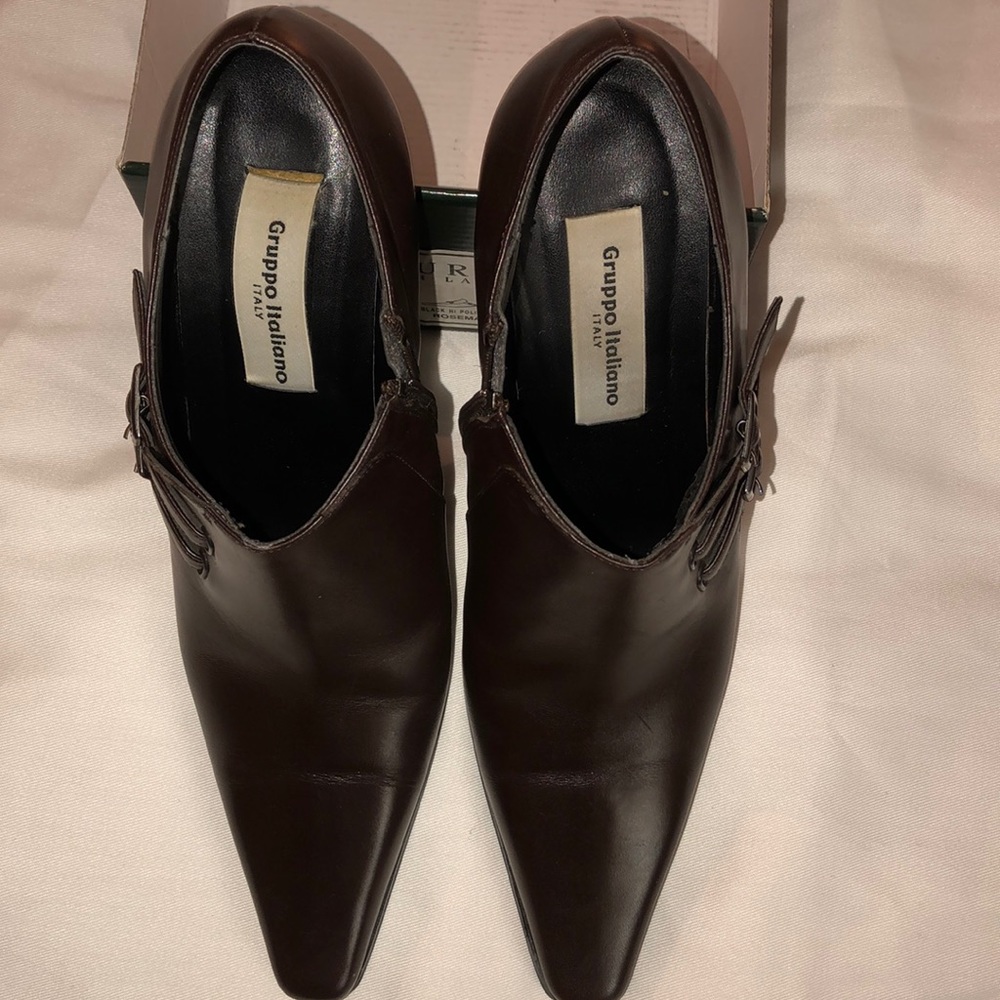 Gruppo Italiano Brown Leather Bootie-Size 9B